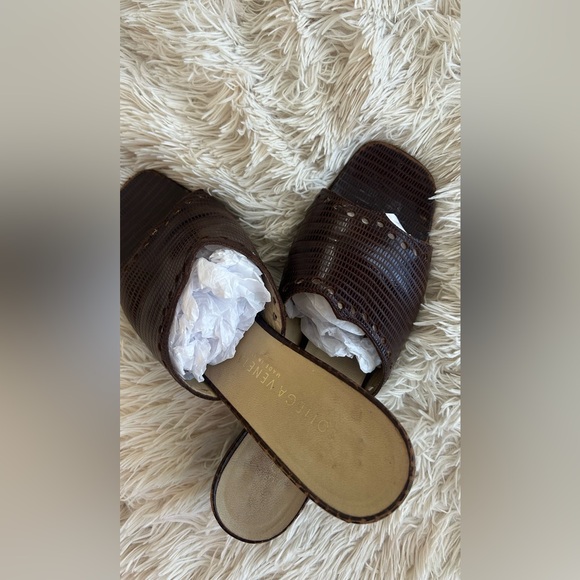 Bottega Veneta Brown Leather Square Mules Spec Edition VTG sz 8 Scalloped Edge - Picture 11 of 17